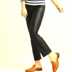 Faux Leather Hi-Rise Cropped Flare Pants - NWOT
